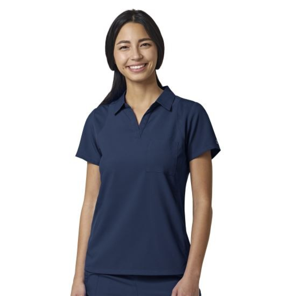 Bluza uniforma medicala, cu guler, W123, 6955-NAVY