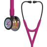 Pachet cardio - Stetoscop Littmann Cardiology IV Roz capsula curcubeu finisaj oglinda 6241 + Borseta stetoscop Cardio Neagra